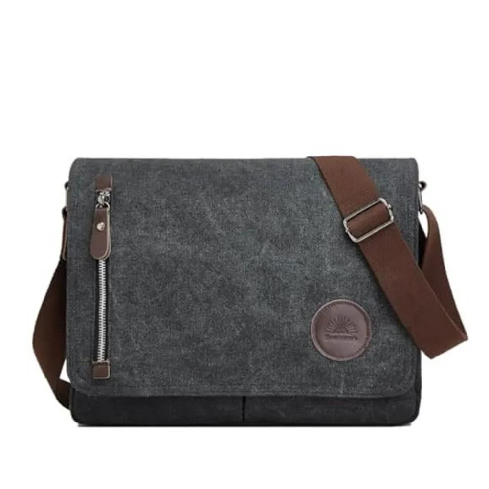 Canvas Satchel Messenger Bag for Men Women, Vintage Shoulder Crossbody